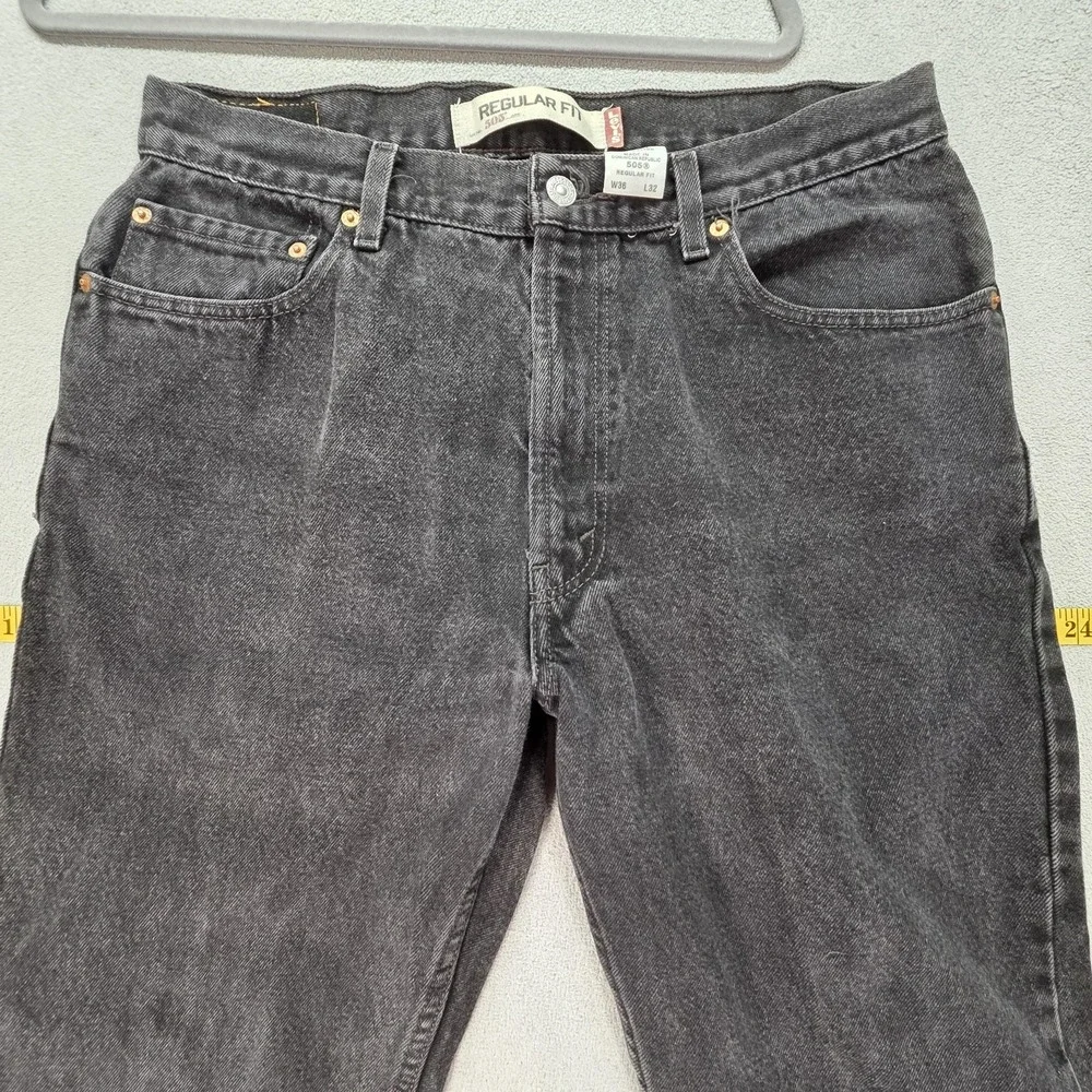Levis‎ 505 Jeans Mens Black Regular Straight Zip Fly Fits 32x30